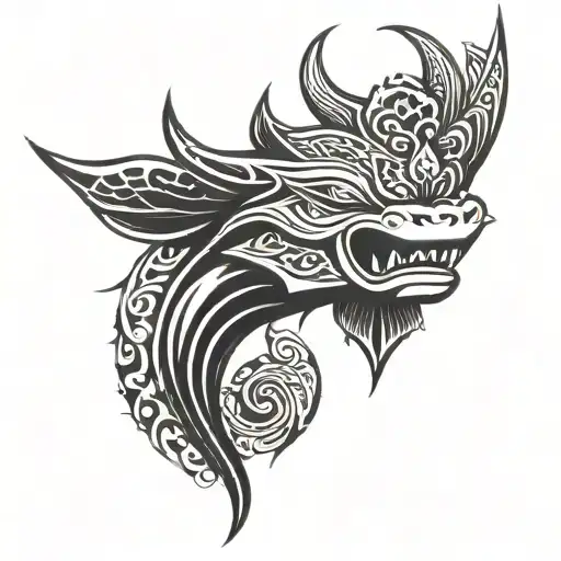 Bullhead from front with a lotus behind it  tattoo design idea