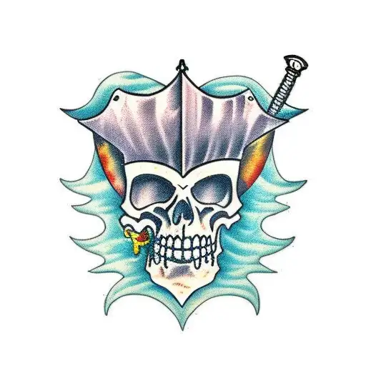 Pirate sword tattoo design idea