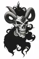 baphomet skull tattoo design idea