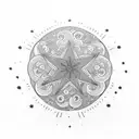 stars, boy, cretivity and growth mindset tattoo design idea