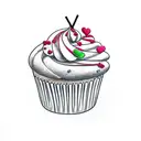 cupcake tattoo design idea