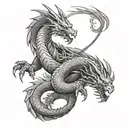 dragon heaf half alive half dead tattoo design idea
