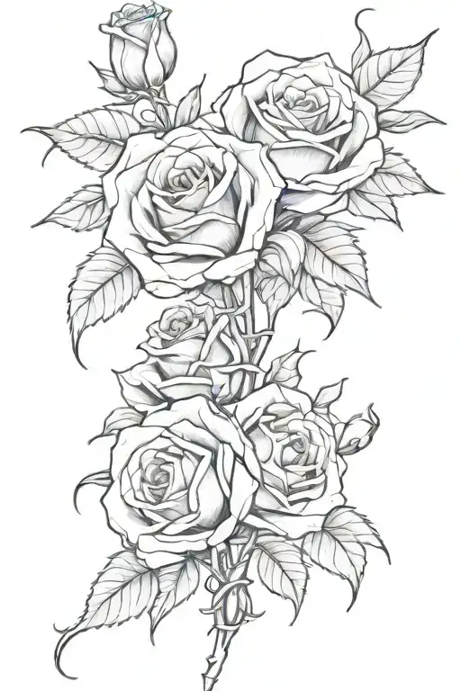 gothic roses wrapped tattoo design idea