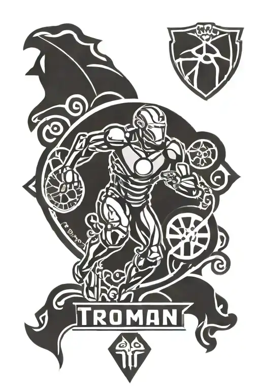 Ironman triathlon logo with irish tribal symbols tattoo design idea