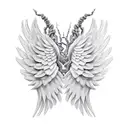 angel wings made of roots  tattoo design idea