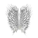 angel wings made of roots  tattoo design idea