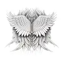 angel wings made of roots  tattoo design idea