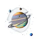 Solar system tattoo design idea
