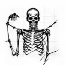 skeletal monk on fire tattoo design idea