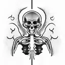 skeletal monk on fire tattoo design idea