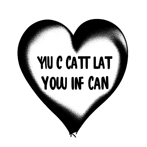 heart balloon with phrase "you can't let it go" tattoo design idea