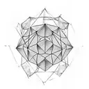 broken icosahedron bring put back together tattoo design idea