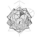 broken icosahedron bring put back together tattoo design idea