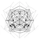 broken icosahedron bring put back together tattoo design idea
