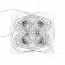 An abstract representation of the interconnectedness of nature and philosophy, with flowing lines and geometric shapes tattoo design idea