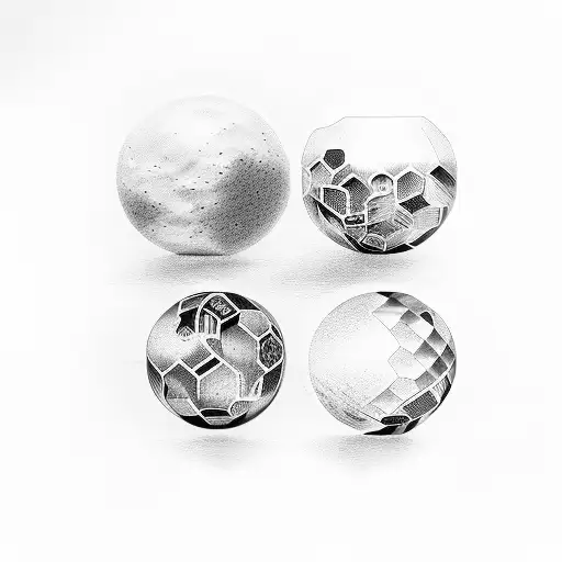 7 spheres, each containing a different day of the biblical 7 days of creation  tattoo design idea