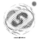 turbulent flow around a sphere tattoo design idea