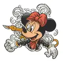 mickey mouse raisin hell ke " written tattoo design idea