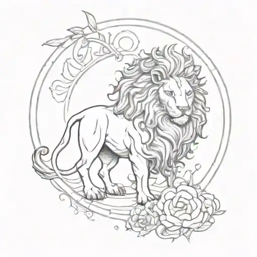 astrological lion capricorn taurus virgo tattoo design idea