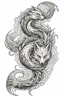 Nine Tailed Fox full body tattoo design idea