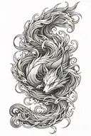 Nine Tailed Fox full body tattoo design idea