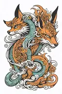nine tailed fox tattoo design idea