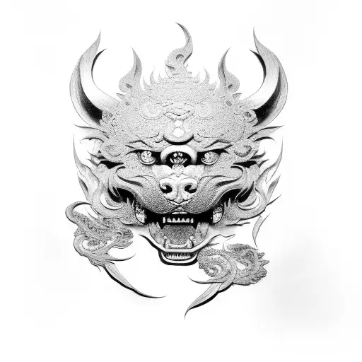 Foo Dog tattoo design idea