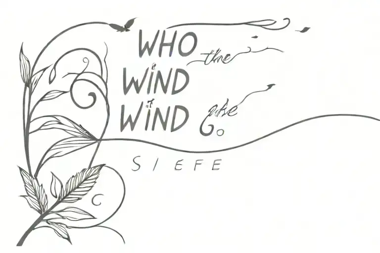 who knows where the wind goes, I know, I'm safe where it blows tattoo design idea