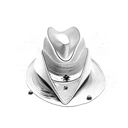 revolver , cowboy hat, jeep, tattoo design idea