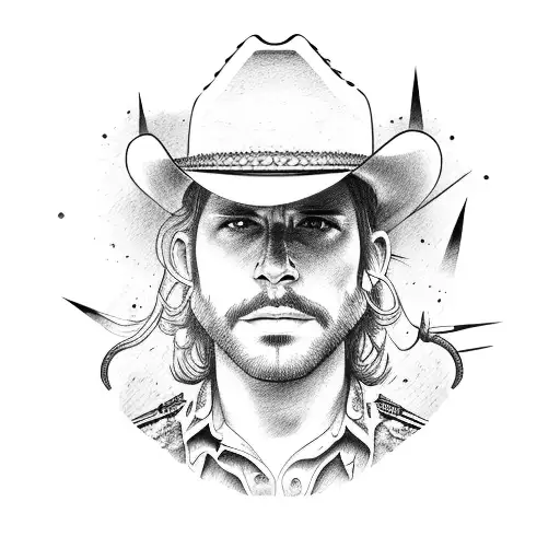 guns, cowboy hat,jeep, wild bill tattoo design idea
