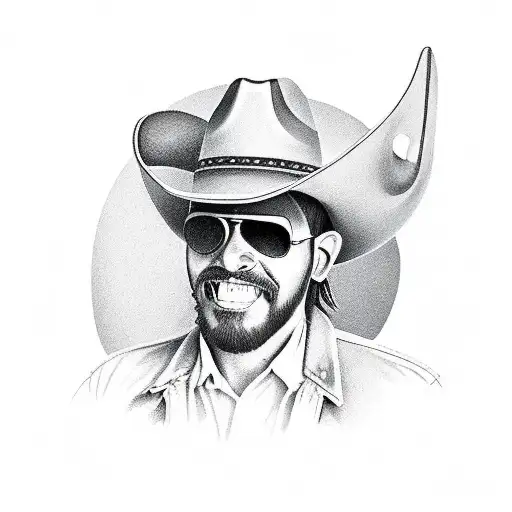 revolver , cowboy hat, jeep, wild bill tattoo design idea