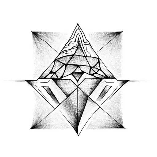 upside down triangle  tattoo design idea
