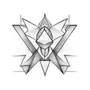 upside down triangle  tattoo design idea