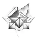 upside down triangle  tattoo design idea