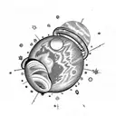 planet saturne in a puzzle tattoo design idea