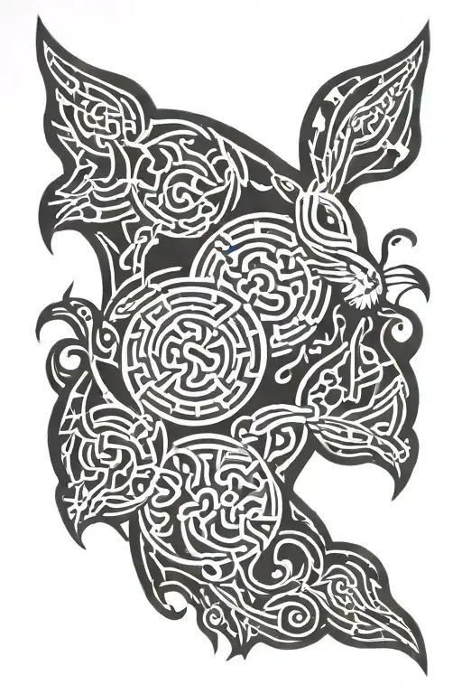 zodiac sign of gemini and Chinese zodiac sign of rabbit with birthday of june 8, 1999 tattoo design idea