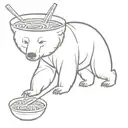 Bear eating Pho tattoo design idea