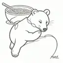 Bear eating Pho tattoo design idea