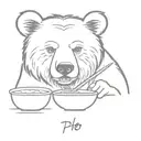 Bear eating Pho tattoo design idea