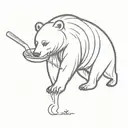 Bear eating Pho tattoo design idea