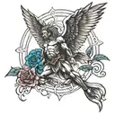 Icarus fall tattoo design idea