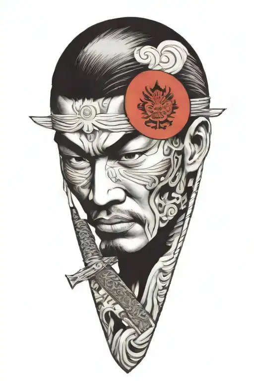 filipino warrior wielding a sword tattoo design idea