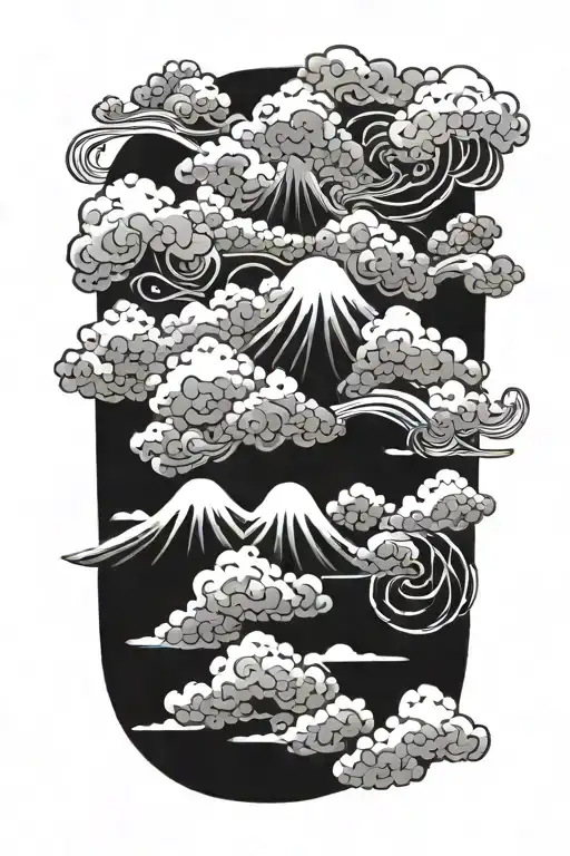 japanese clouds tattoo design idea