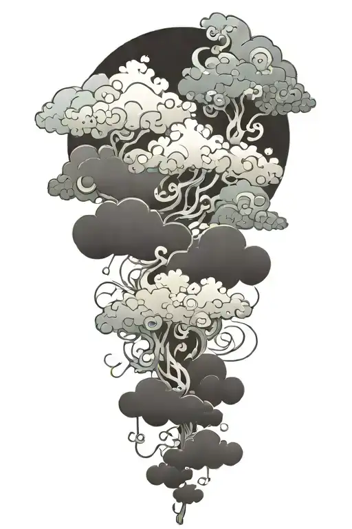 A cloud made up of interconnected puzzle pieces tattoo design idea