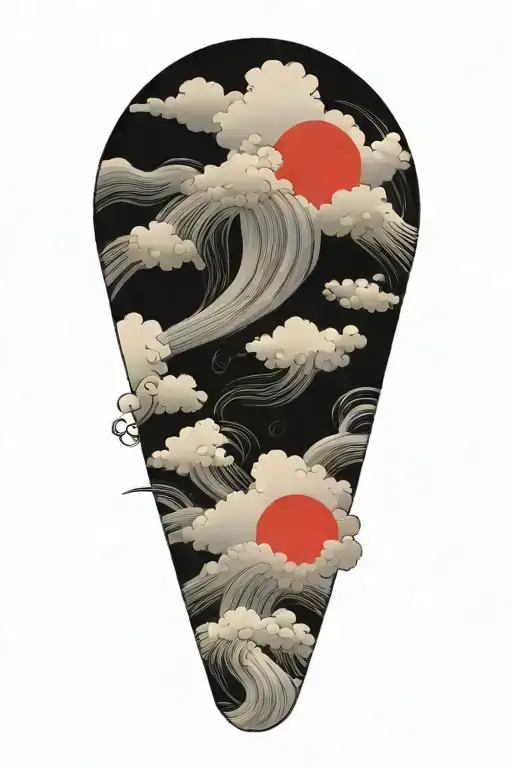 japanese clouds swirling tattoo design idea