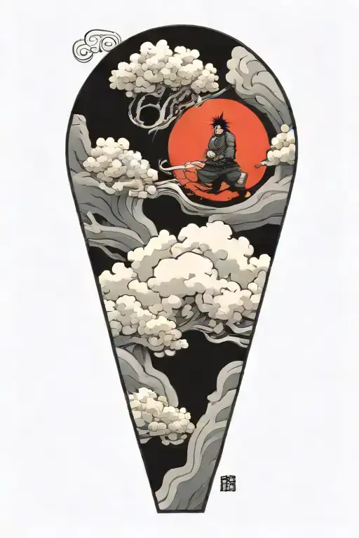 naruto  japanese clouds swirling smoke coming out of its tattoo design idea