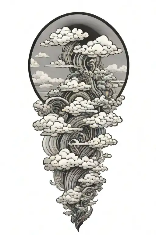 japanese clouds tattoo design idea