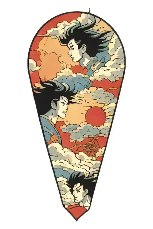 gundam  clouds surrounding tattoo design idea