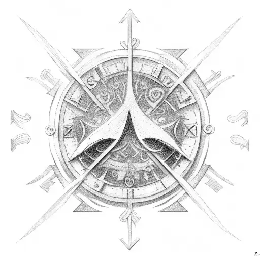 Roman Numeral 26 with angels flying around it tattoo design idea