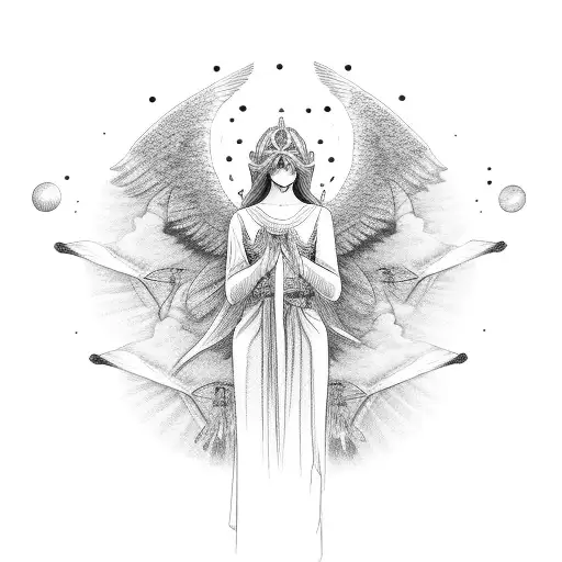 XXVI with angels flying around it tattoo design idea